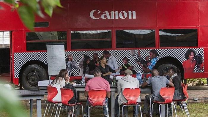 Outdoor class beside the bus